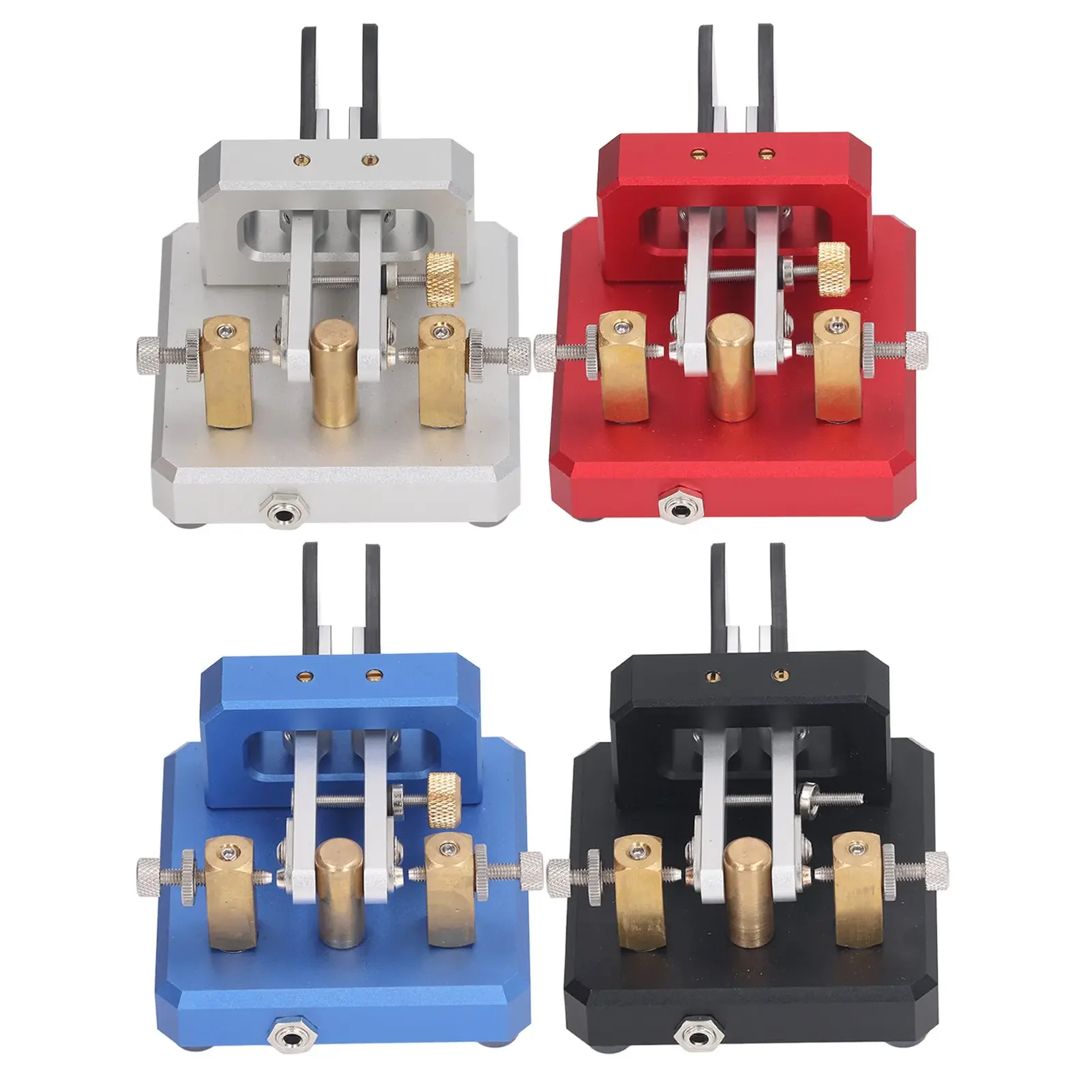 Automatic CW shortwave telegraph striker with 3.5mm interface and dual-dial Morse code key.