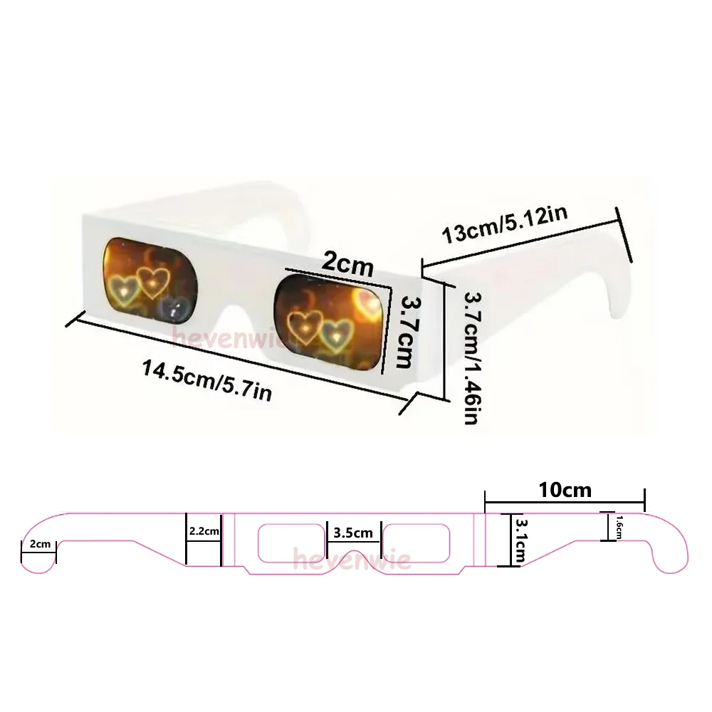 3D Paper Prism Effect Diffraction Glasses Rectangle Rainbow Kaleidoscope Festival Style Weddings Christmas Rave Eyewear New Year