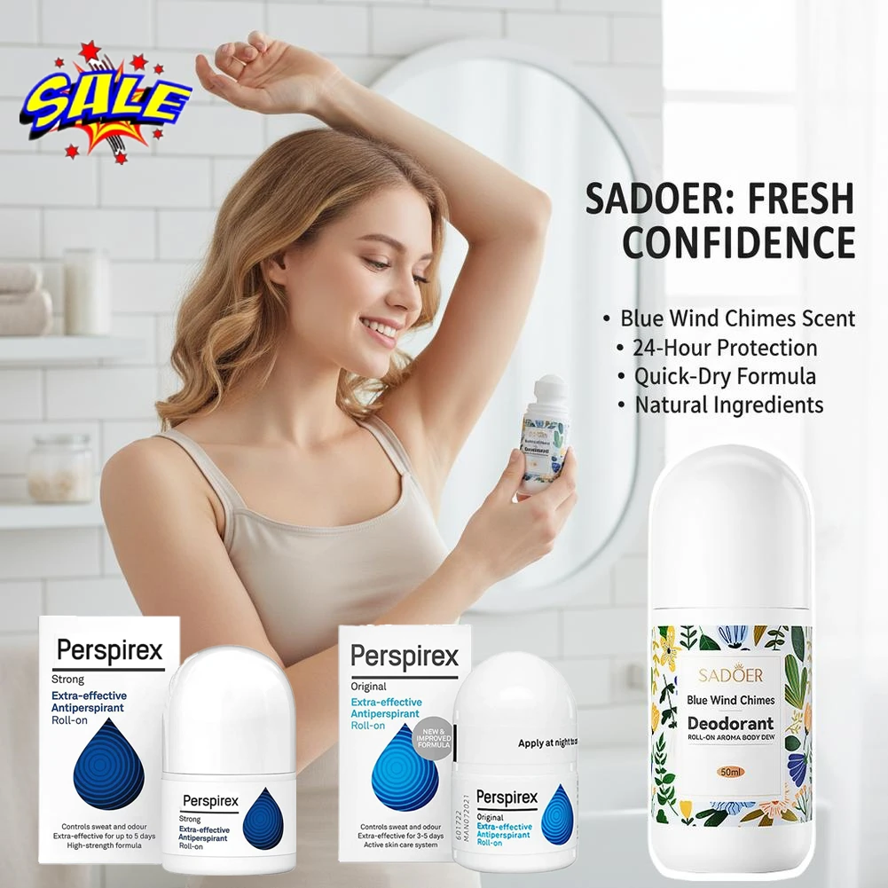 Desodorante Antitranspirante Roll-On de Longa Duração Altamente Eficaz para Homens e Mulheres da Perspirex