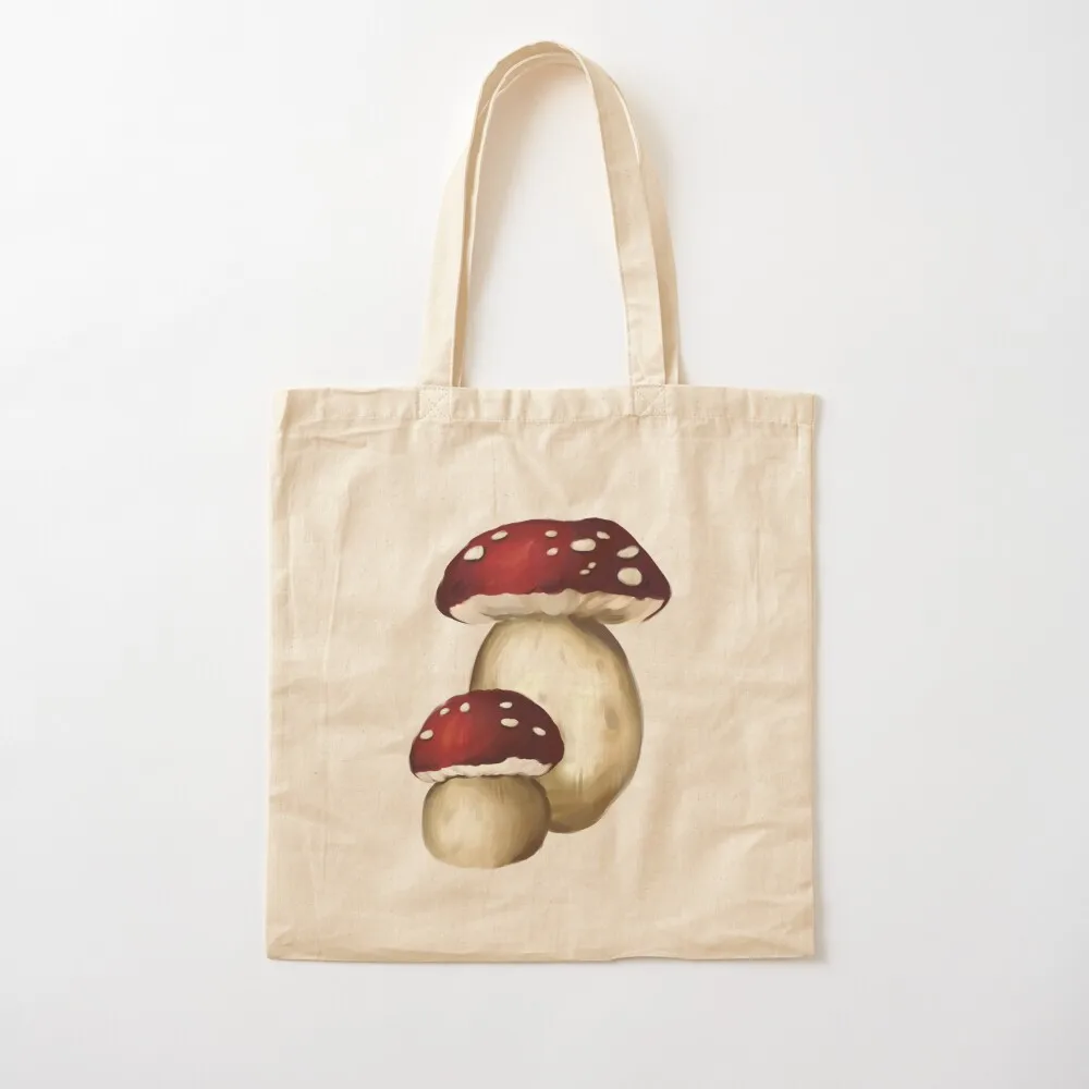 Cottagecore Mushroom 1 (red) Tote Bag canvas tote bag foldable reusable bag Women's hand bags Canvas Tote