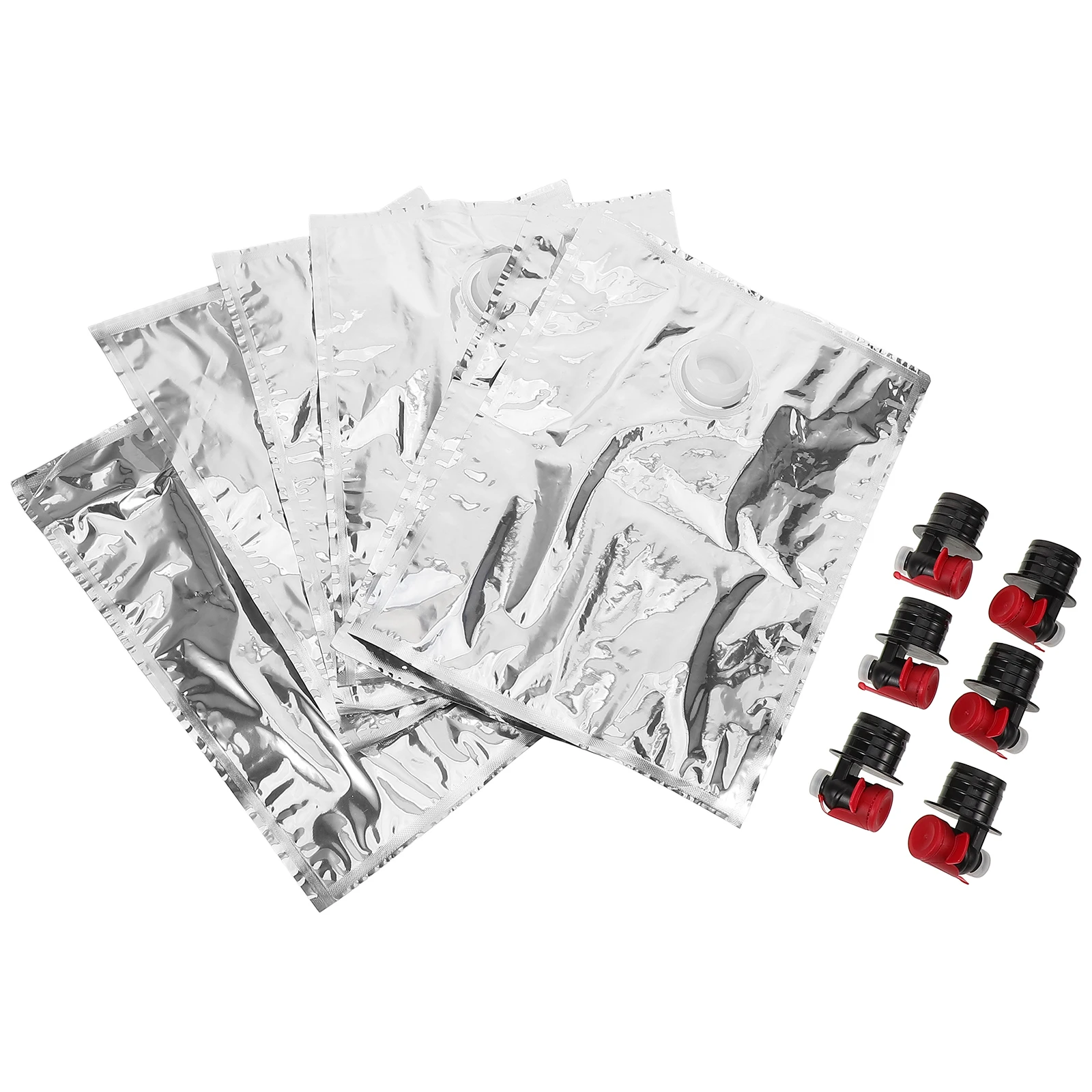 

6pcs Wine Bag With Spout Large Capacity Reusable Drink Pouch For Beverages Liquor Juice Storage Travel Party Use Beverage