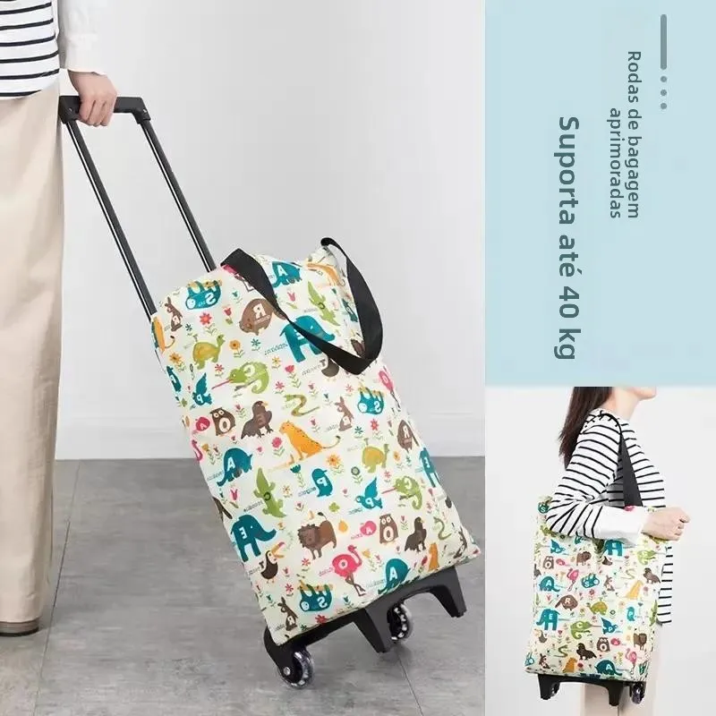portable-shopping-cart-vegetable-buying-hand-pulling-cloth-bag-home-luggage-folding-stainless-steel-wheel-universal-cart