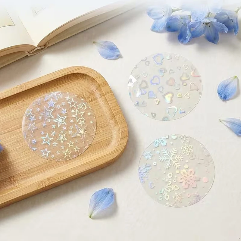 100 Stück 70mm Holographische Abzeichenfolien DIY Pin-Button-Herstellung Kunststoffschichten mit Schimmereffekt für die Emblemproduktion TMZ – Detail 2