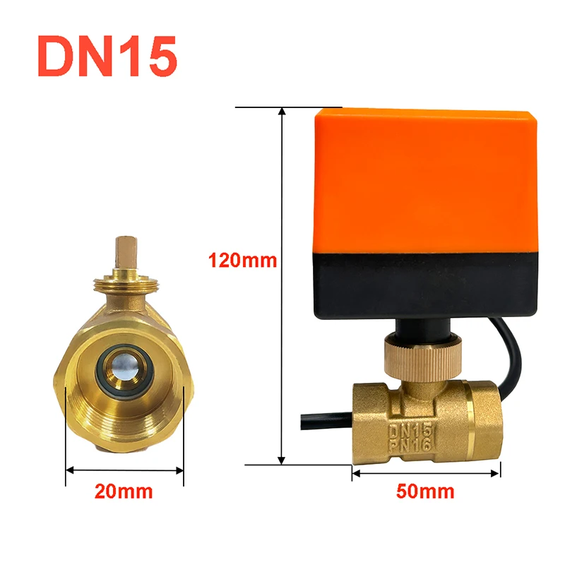 1/2" 3/4" 1" 2" motorisierter Kugelhahn 3-Draht 2 Steuerung Messing elektrischer Kugelhahn für Wasser/Öl/Flüssigkeit 220V 12V 24V – Detail 3