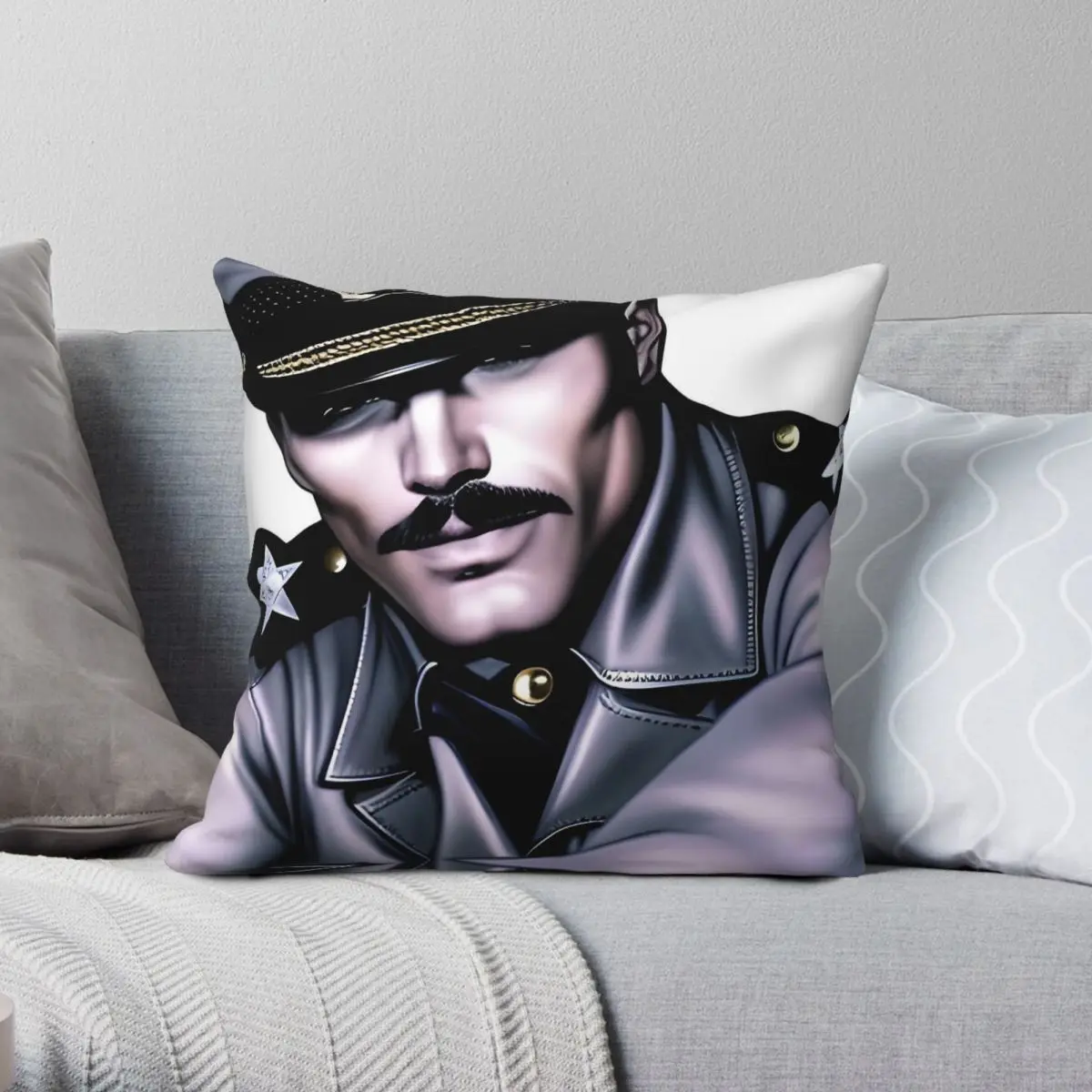 Sailor Mustached Daddy Lgbtq Square Pillowcase Polyester Linen Velvet Printed Zip Decor Sofa Seater Cushion Cover 18