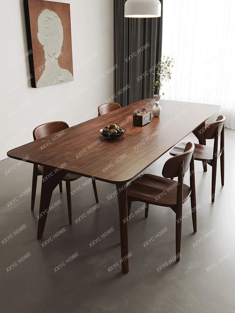 All solid wood table walnut  ash wood dining table household small apartment