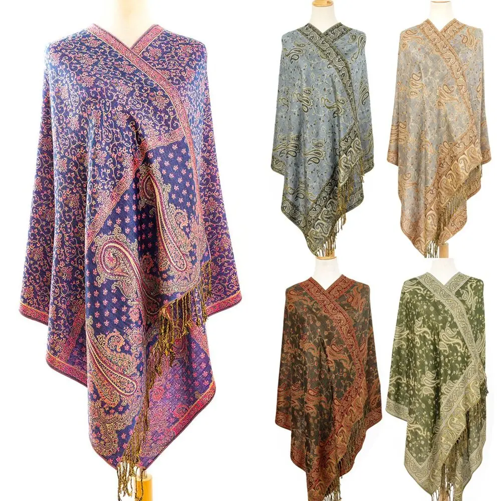 Fashion Paisley Long Scarf All-Match Tassel Pashmina Oversize Soft Shawl