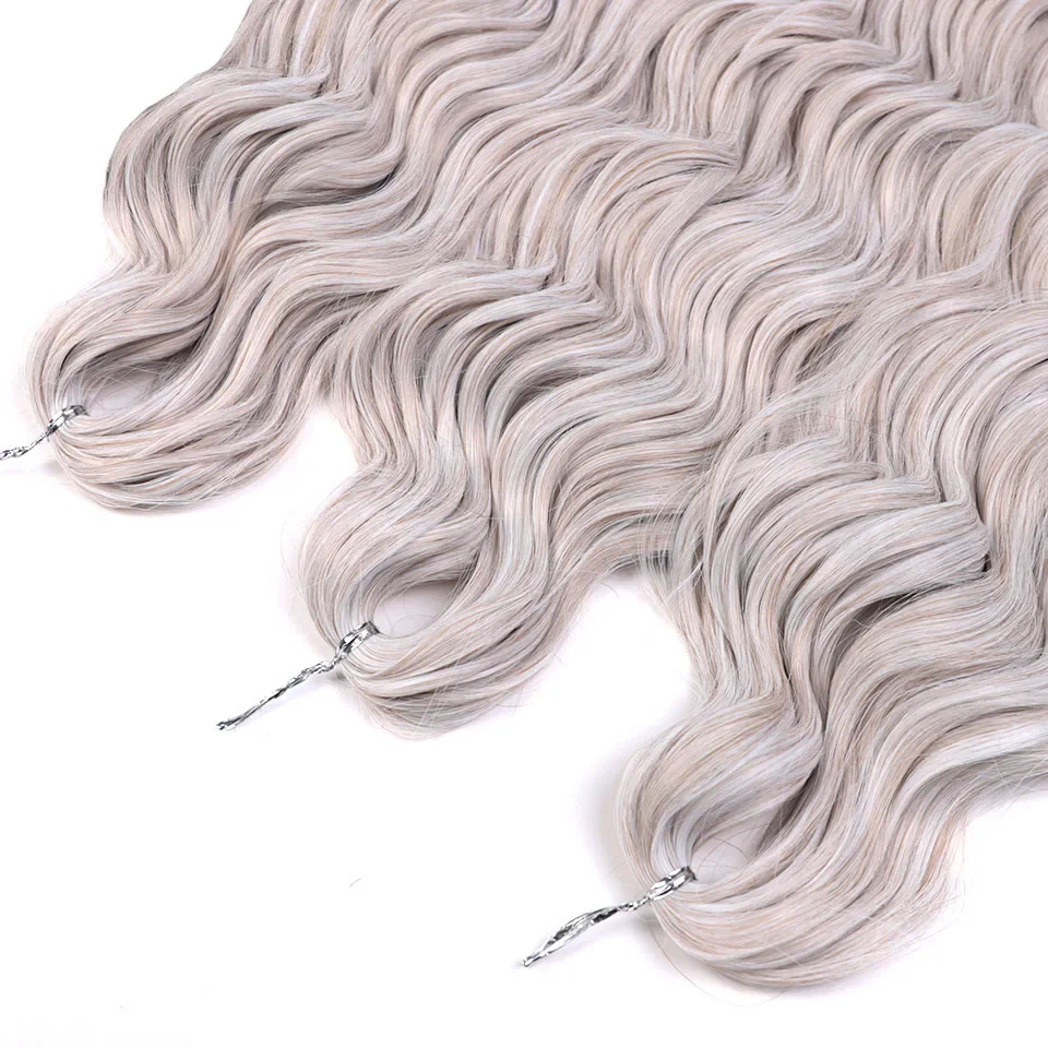 Anna Hair sintetico sciolto onda profonda intrecciare le estensioni 24 pollici onda d'acqua treccia capelli Ombre biondo Twist Crochet capelli ricci 150g