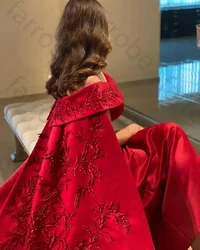 Customized Ankle Length Sheath Evening Party Gowns Women Beaded Applique Long Wrap Prom Dresses Zipper Back Vestidos Des
