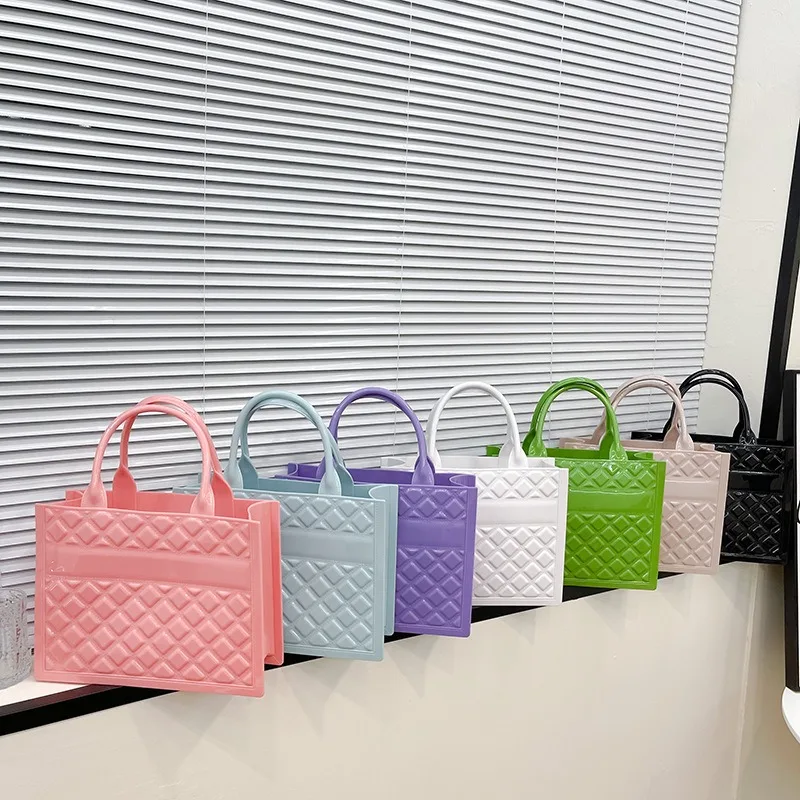 

Foreign Trade Hot 2024 Summer New Fashion Large Capacity PVC Jelly Bag Senior Fashion Handbag Tote Women's Bag Decoratie Feest