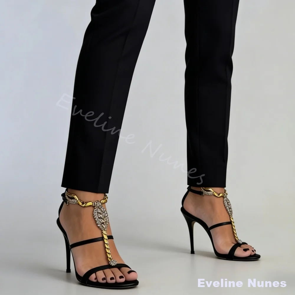 Luxury Metal Scorpion Sandals Women Round Toe Stiletto Heel Hollow High-heeled Sandals 2026 New Fashion One Word Belt Pumps