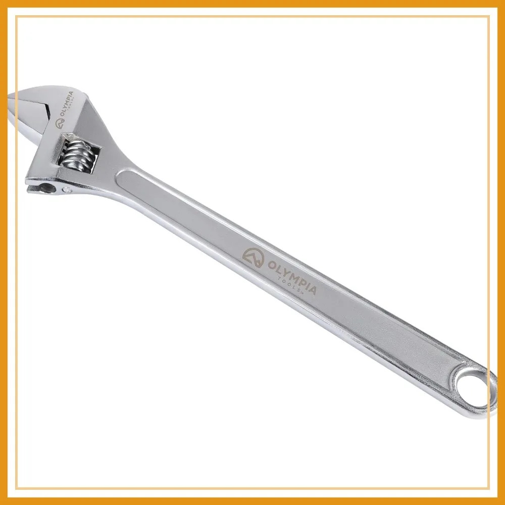 

24" Adjustable Wrench, Drop Forged Steel, Chrome Plated, Rust Resistant, Precision Jaws