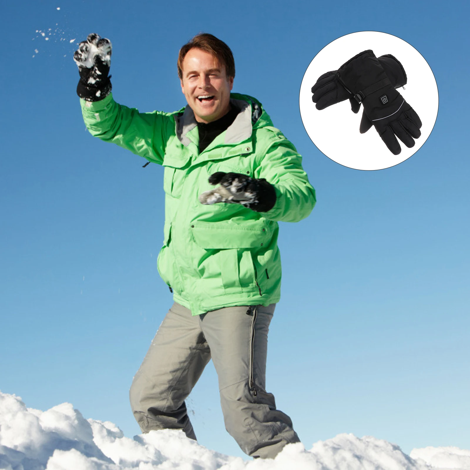 

Heated Gloves XL Size Hand Warming Winter Heating Modes Ski Outdoor Intelligent Temperature Control