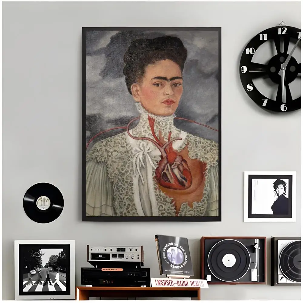 artist painting F-Frida Kahlo Poster Modern Wall Art Home Decor Living Room Decorative Print Unframed