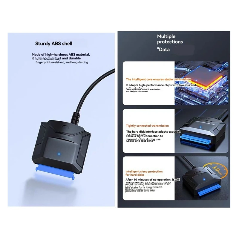 to USB 3.0 Adapter Cable Adapter USB 3.0 to External Hard Drive Converter for 2.5" 3.5" HDD SSD view 3