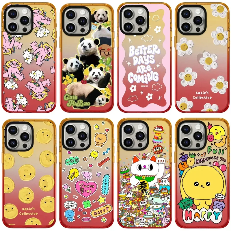 

Peach Gradient Border 2.0 Acrylic Dog Butterfly Pattern iPhone 11 12 13 14 15 Pro Max Protective Case