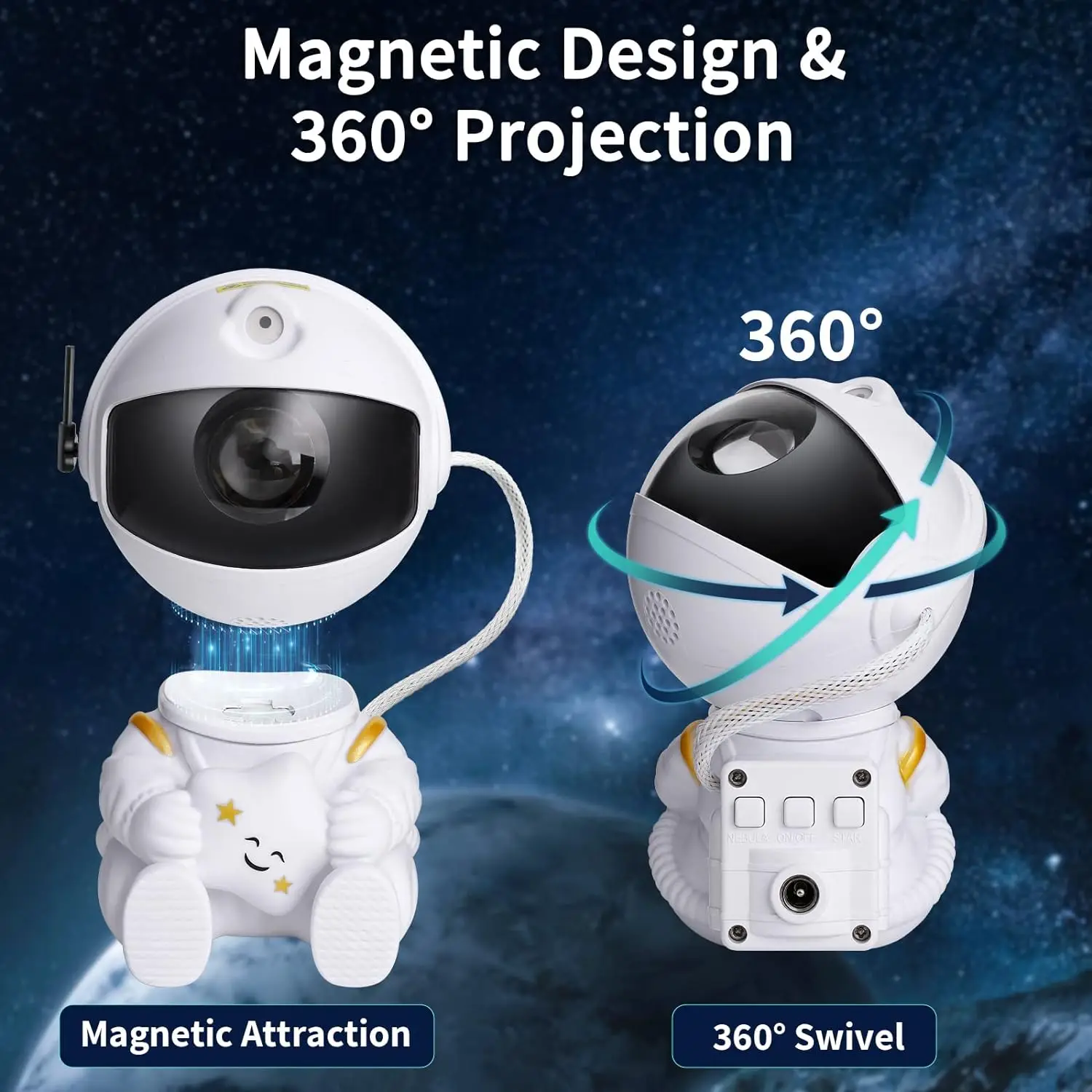 Starry Sky Projector LEDI Starry Sky Night Light Astronaut Light Starlight Rotating Ceiling Light Decoration Bedroom Decoration