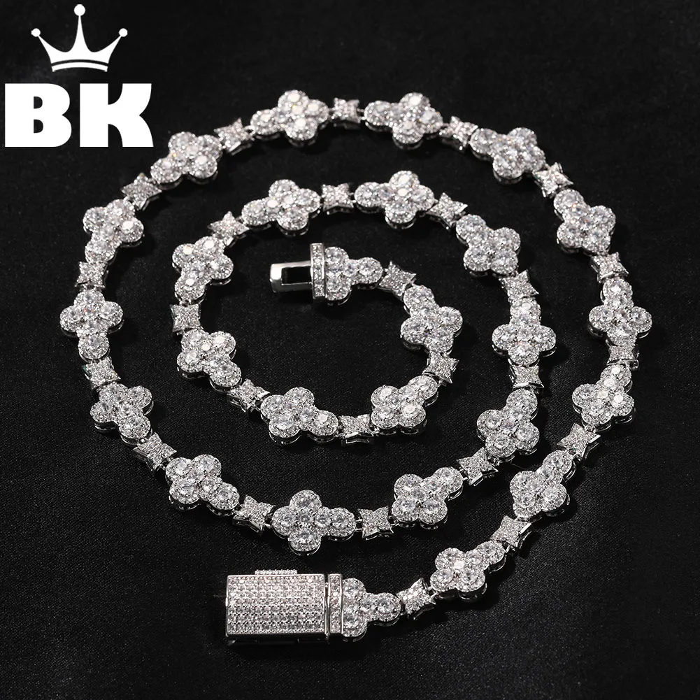 THE BLING KING Luxury Cross Star Tennis Chain Necklace For Women Men Micro Paved Round Cut CZ Stone Link Choker Fashion Jewelry