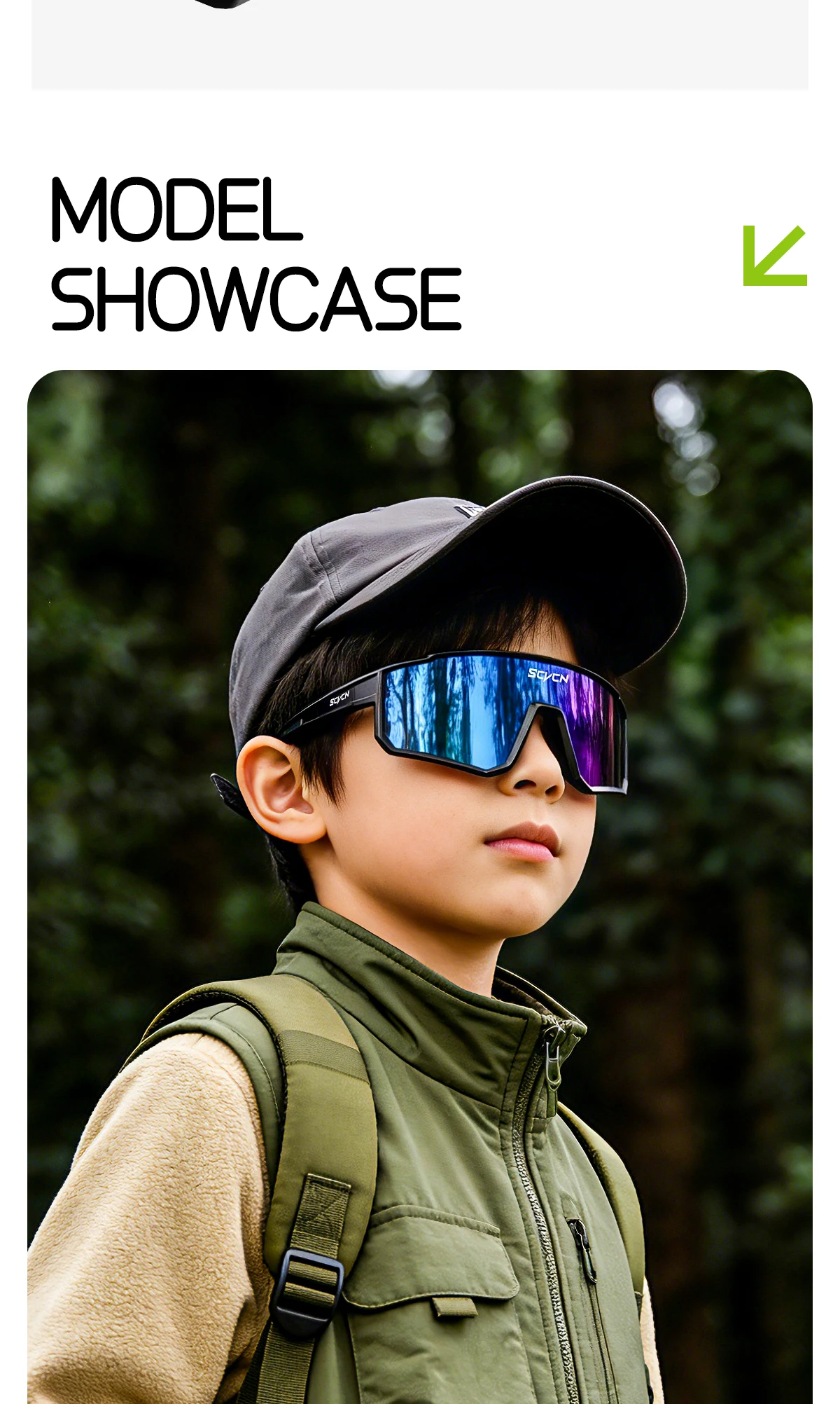 SCVCN Kinder-Schutzbrille Sportsonnenbrille UV400 Jungen Baseball-Brille Radsport Outdoor-Brillen Lauf- und Wanderbrille 2026 – Detail 12