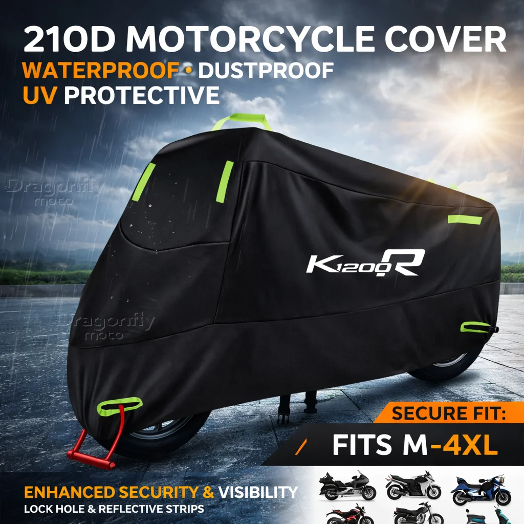 For BMW K1200R K1200S K 1200 R K 1200R Motorcycle Cover Waterproof Outdoor Scooter UV Protector Rain Cover With Reflective