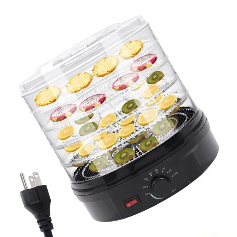 D0AB Dehydrator 5 Tray Electric Fruit Vegetable Drying Machine Plastic Texture