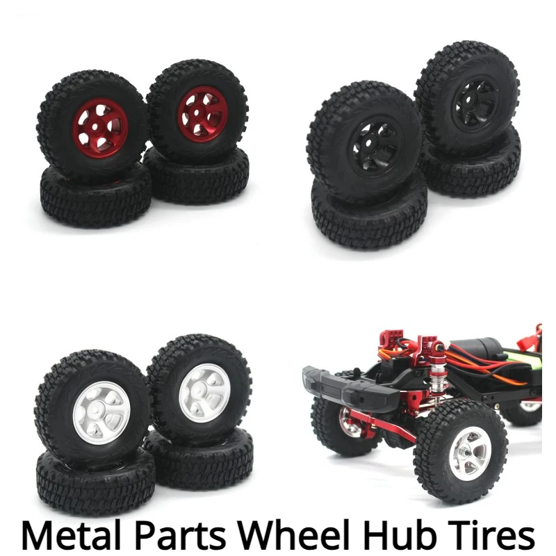 JJRC C8801 AX-8560 TRX4M 1/18 RC, piezas de Metal para coche, cubo de rueda, rueda de Metal con piel de neumático