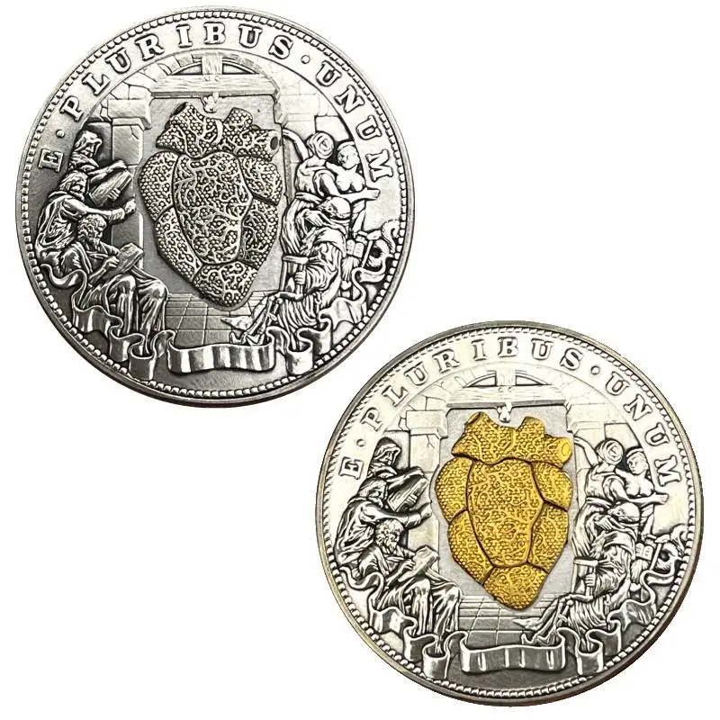 

Movable Mechanism Coin 'Beating Heart' Hobo Nickel Morgan Dollar Collectible Creative Gift Replica