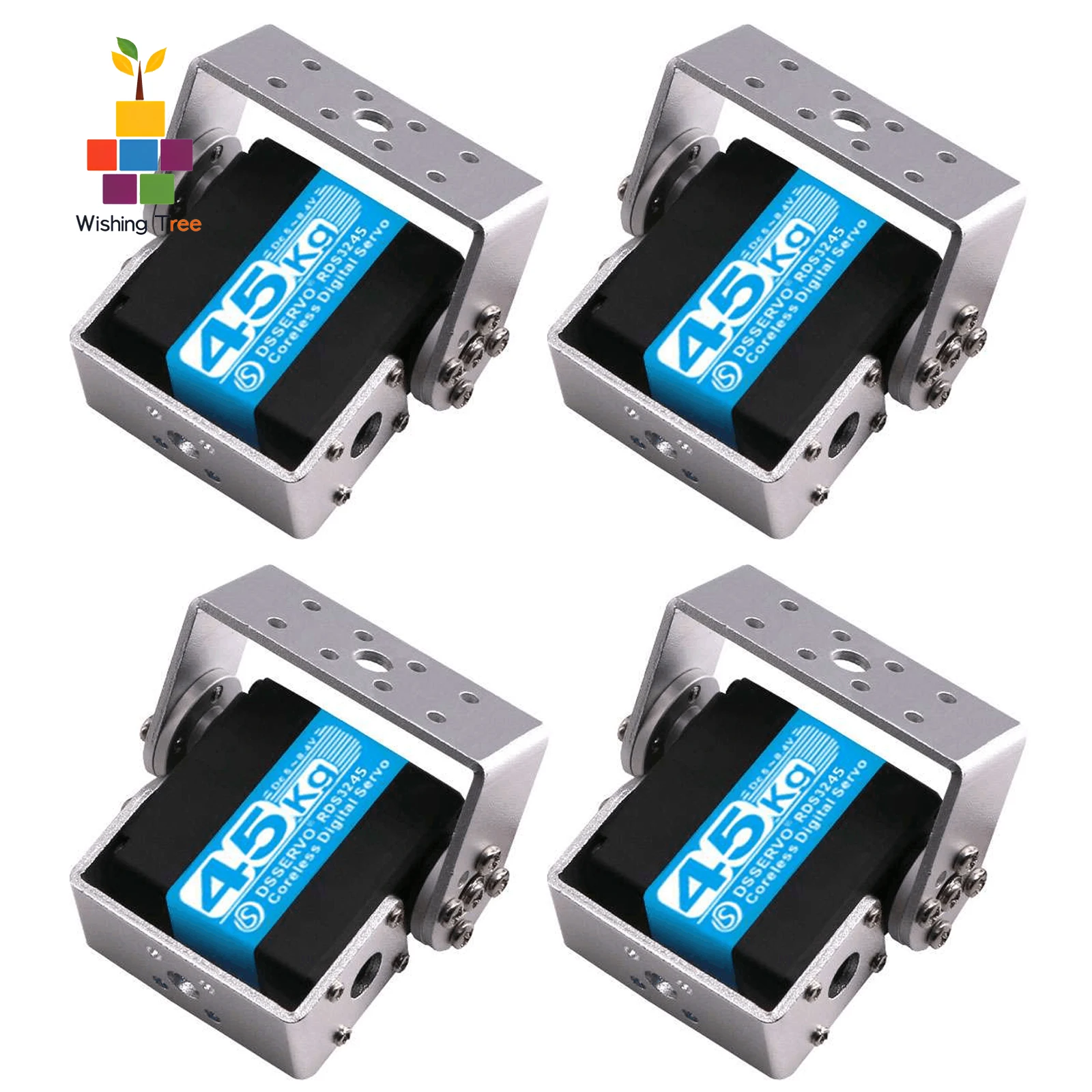 4PCS RDS3245 Waterproof 45KG Digital Servo Metal Gear Aluminum Case Coreless Motor for RC Car Truck Robot