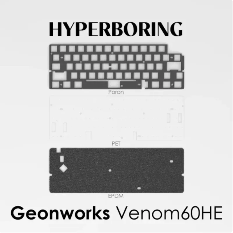 Geonworks Venom60HE Positioning Plate and Foams Fr4/Alu/carbon