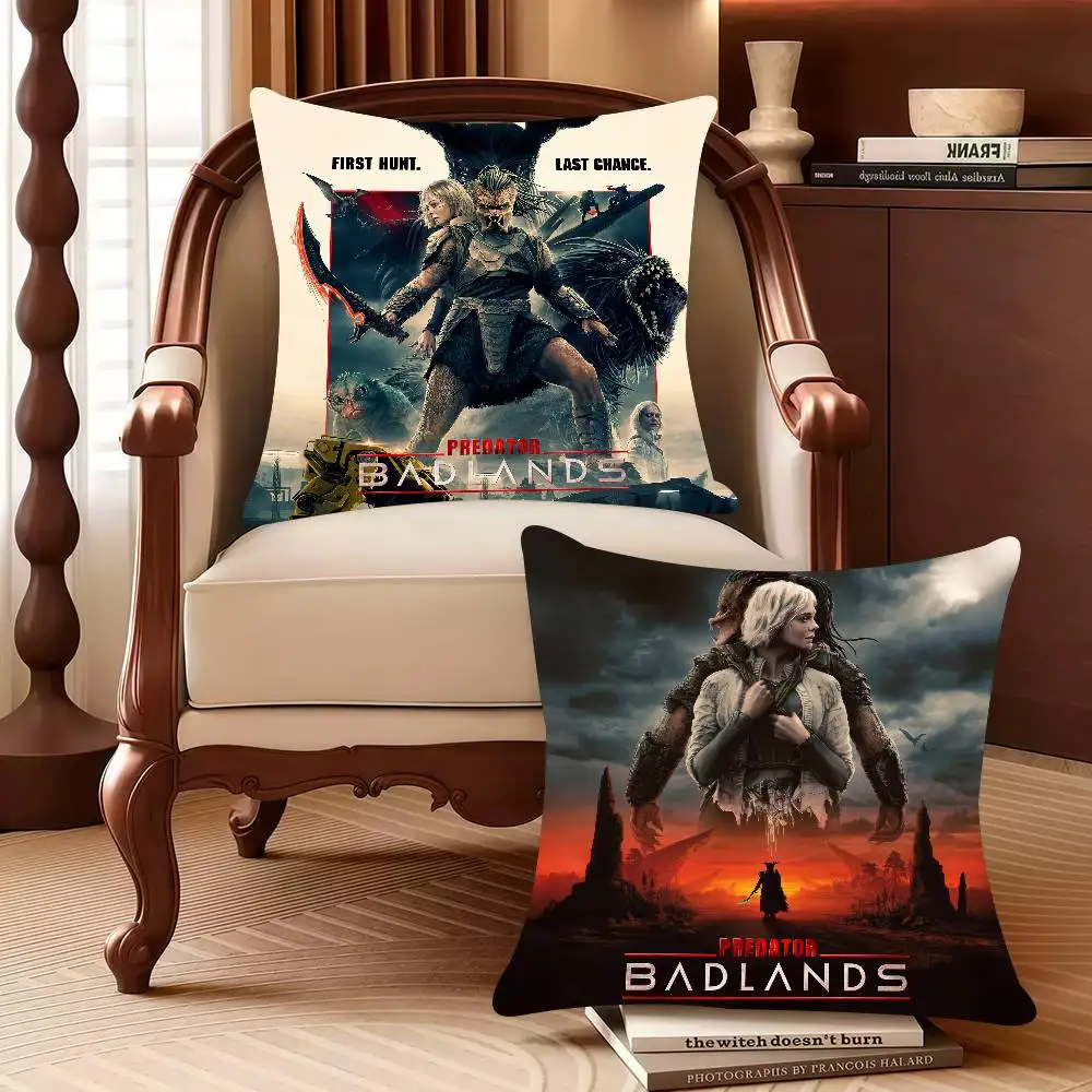 Funda de almohada de película P-Predator Badlands, fundas protectoras decorativas, cómodas y suaves para sofá, sala de estar, hogar y oficina