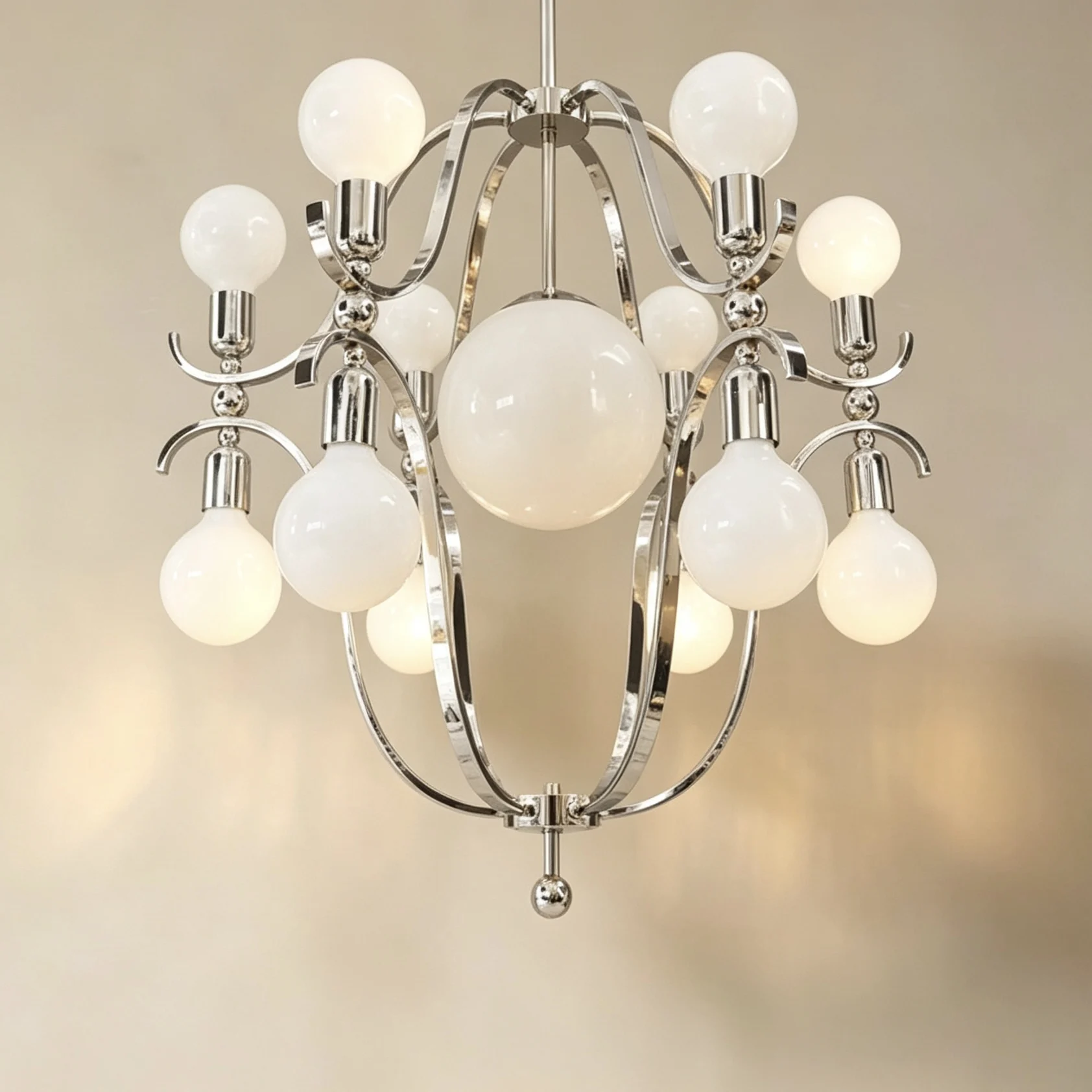 French Mid-Century Bubble Glass Pendant Light - Nordic Vienna Art Creative Lamp for Living Room & Bedroom Decoration