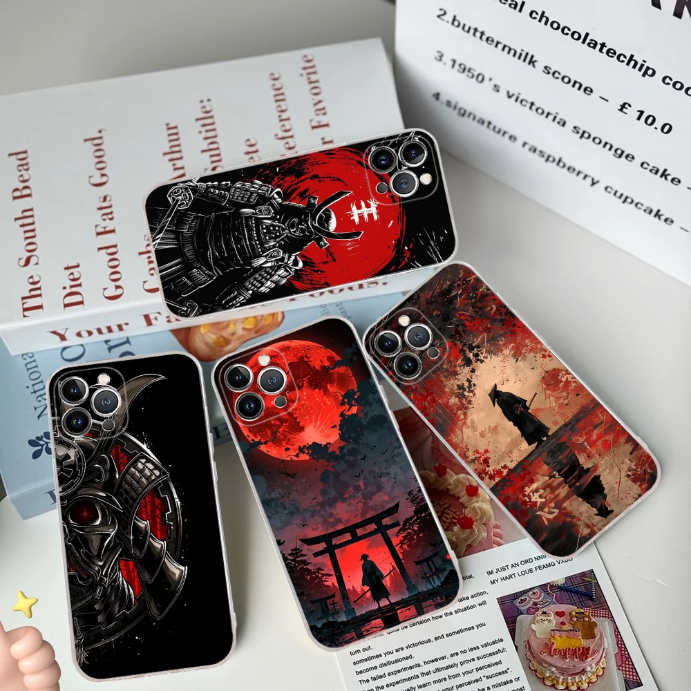 Japanese Samurai Warrior Phone Case Silicone Soft For Iphone 16 15 14 13 12 11 Pro Mini XS MAX Plus X Cover