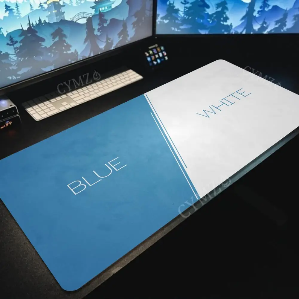 

Синий и белый дизайн фона, коврик для мыши, настольный коврик, игровые коврики, резиновые противоскользящие прочные аксессуары для ПК, клавиатура, коврики для мыши, коврик