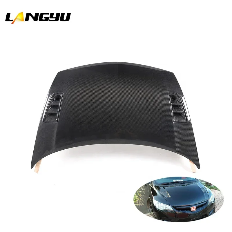 

Car Front Engine Hood Civic FD2 RR Style Carbon Fiber Bonnet For Honda 2007-2015