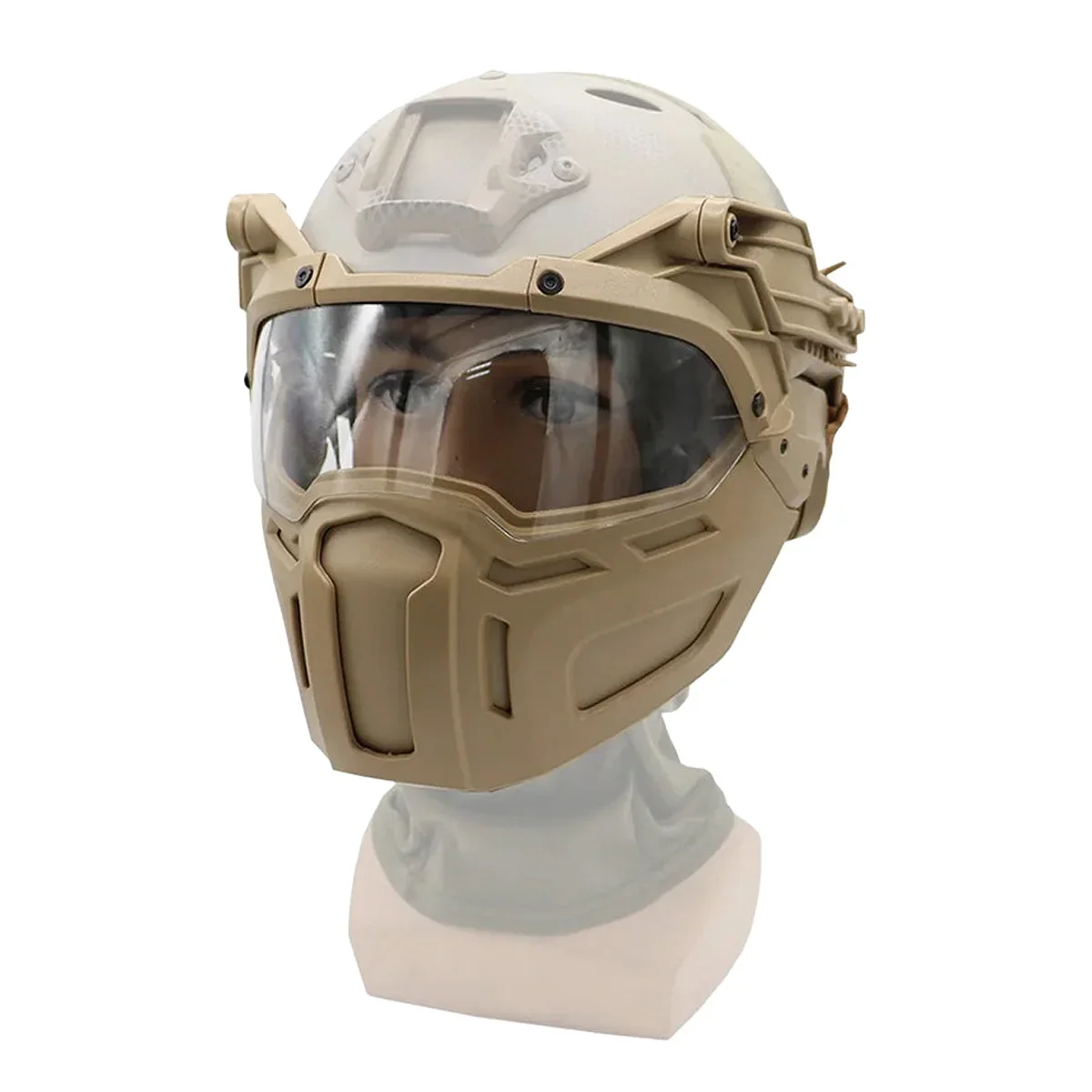 Nuovo casco tattico VELOCE Mezza maschera con occhiali a vibrazione Caccia Airsoft CS Gioco Paintball Maschera Accessori per casco Gear