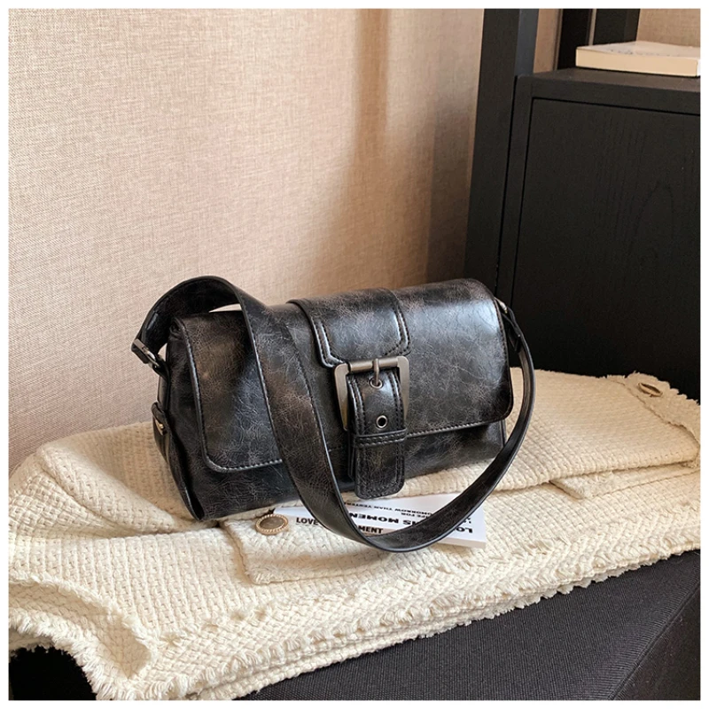 PU Small Square Shoulder and Crossbody Bags Soild  Hasp and Zipper Fashion Bags for Women High Quality 2024 New Hot Sale