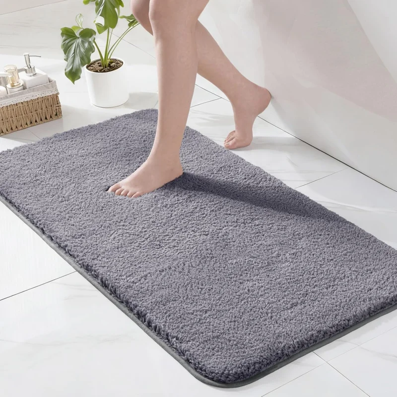VIKAMA Multi Size Navy Blue Bathroom Mat Water Absorbent Non Slip Rug For Toilet Entrance Bedroom Dirt Resistant Carpet