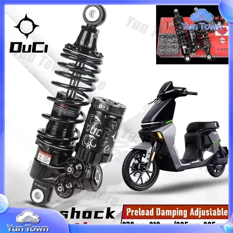 Motorcycle Rear Shock Absorber Preload Damping Adjustable for Scooter RSZ Niu NQI N1S Ninebot E110P M95C F90M 270mm 310mm
