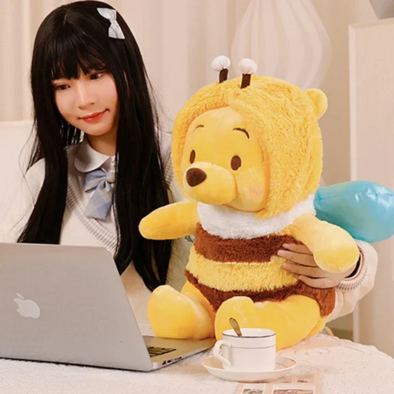 Disney Winnie The Pooh Bee Plush Toys Pillow Kawaii Decoration Anime Bear Stuffed Doll Cartoon Kids Birthday Christmas Gifts