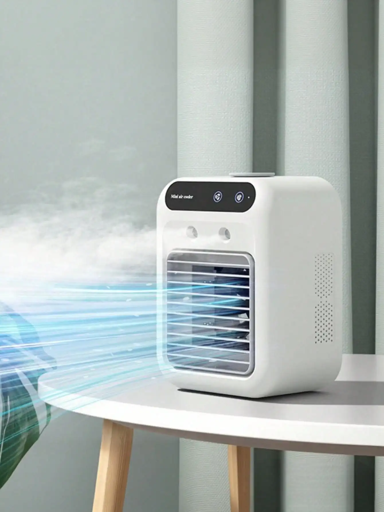 Aesthetic Portable Mini Air Cooler With 500ml Large Water Tank, Quiet USB Rechargeable Desktop Mist Fan For Home Office & Dorm sv260131105627289201646