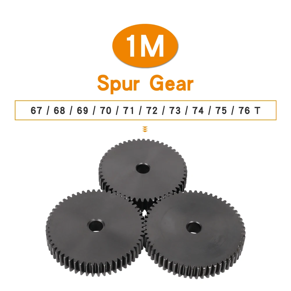 Blackening Cylindrical Gear Mod 1 Teeth Pitch 3.14 mm SC45# Carbon Steel 1M-67T/68T/69T/70T/71T/72T/73T/74T/75T/76T  Motor Gear