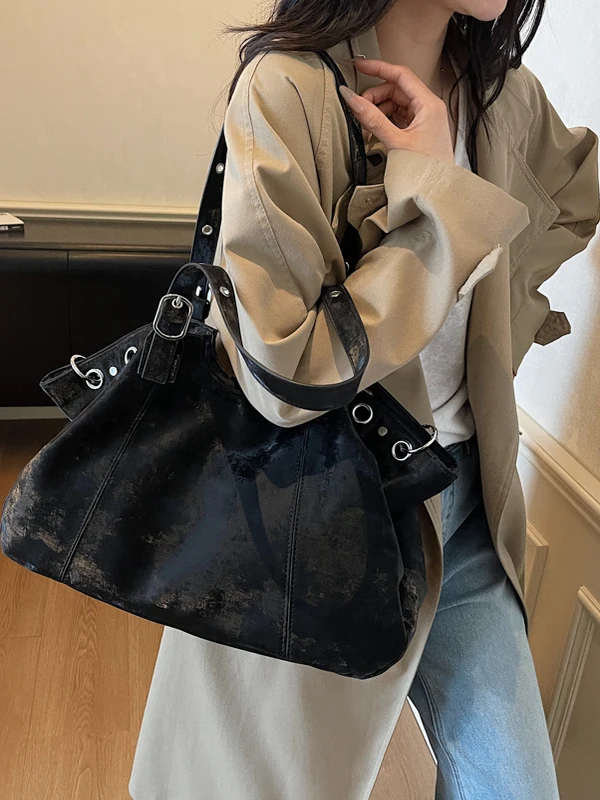 Bolso Tote de an Capacidad de Moda, Bolso Casual para Mujer, Bolso de Hombro, Estilo Británico, Forro de Poliéster Suave, C...