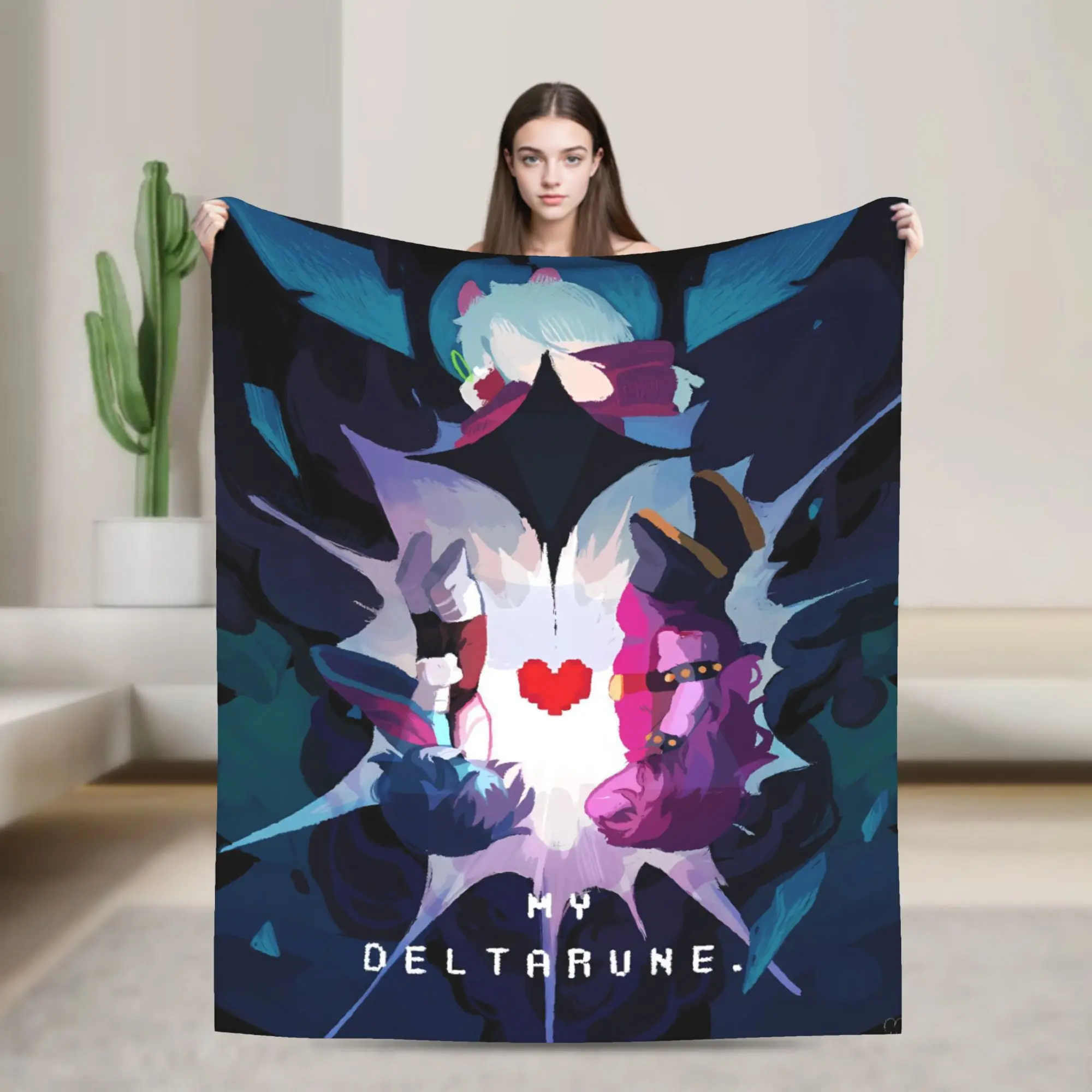 spamton and tenna child of divorce Deltarune Game Soft Blanket  Decorative Plush Bedding Throws Couch Chair Flannel Bed Cover