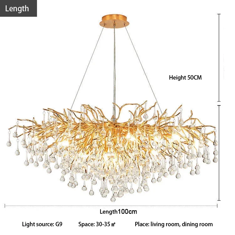 QINGYUNKE Gold Water Drop Chandelier 4