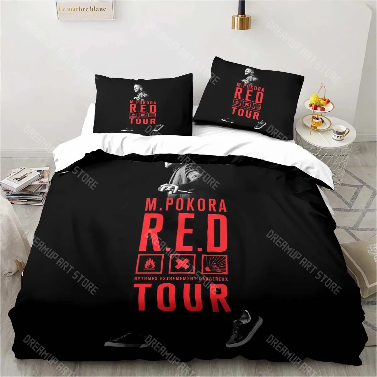 3D Printed M Pokora Matt Bedding Set for Boys Girls Duvet Cover And Pillowcase Included Twin Queen King Full Single Double Sizes