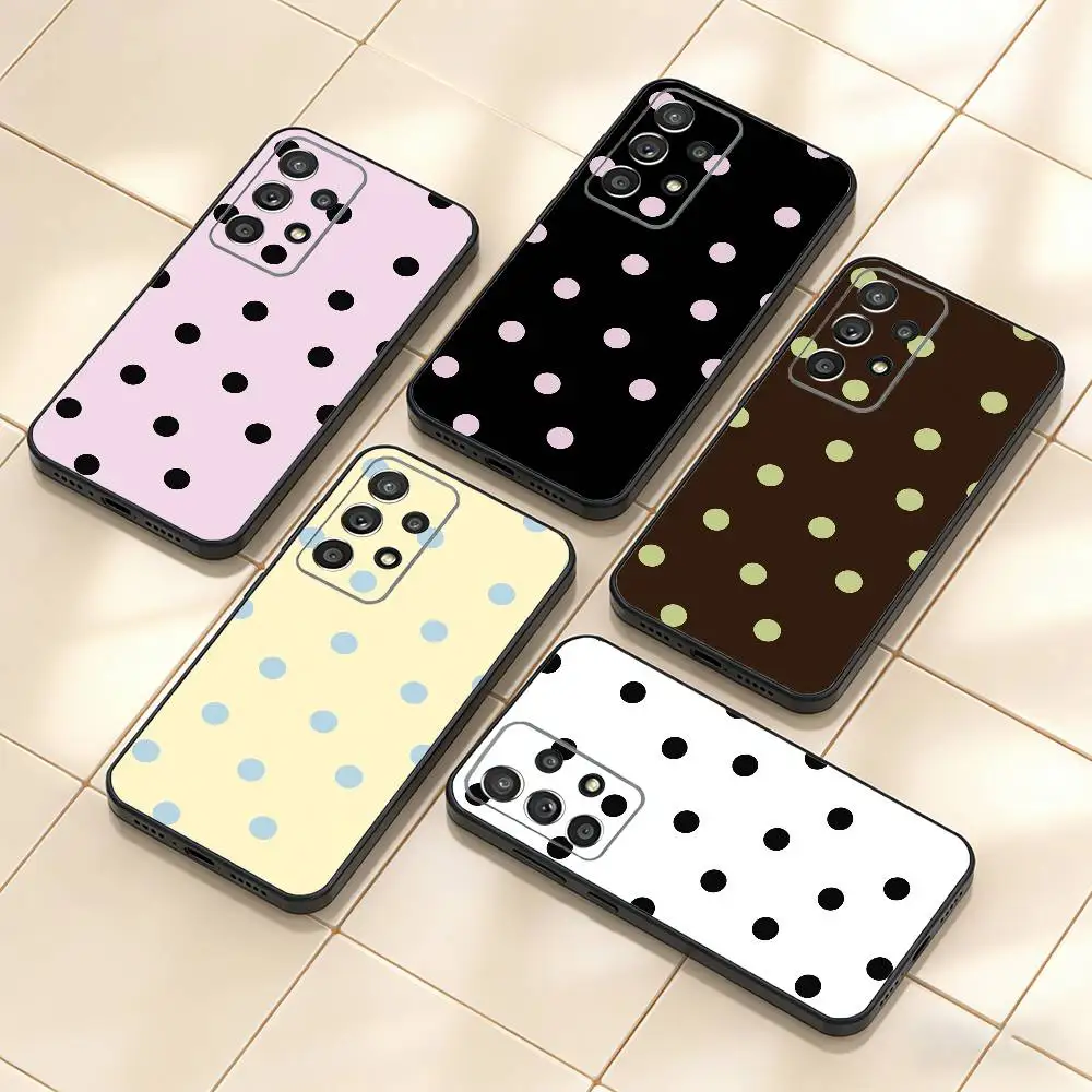 

Fashion Polka Dots Phone Case For Samsung S25,S24,S21,S22,S23,S30,Ultra,S20,Plus,Fe,Note,10,9,5G Black Cover