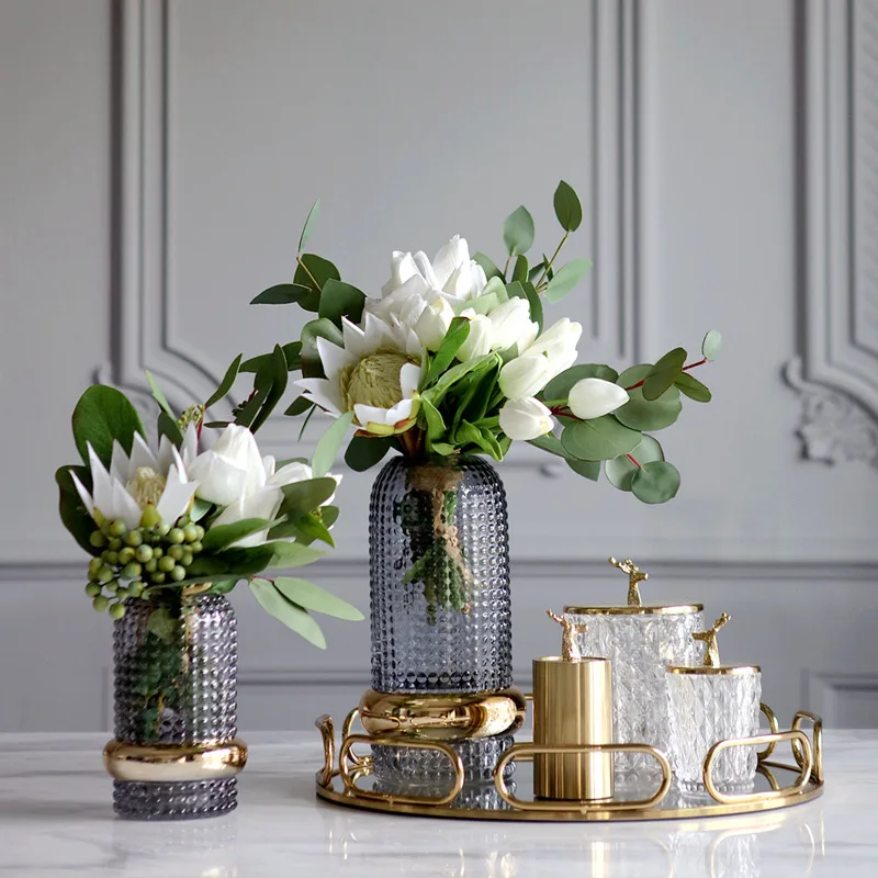 Nordic High-end Luxury Vase Floral Decoration Ornaments Living Room Desktop Designer Porch Home Accessories
