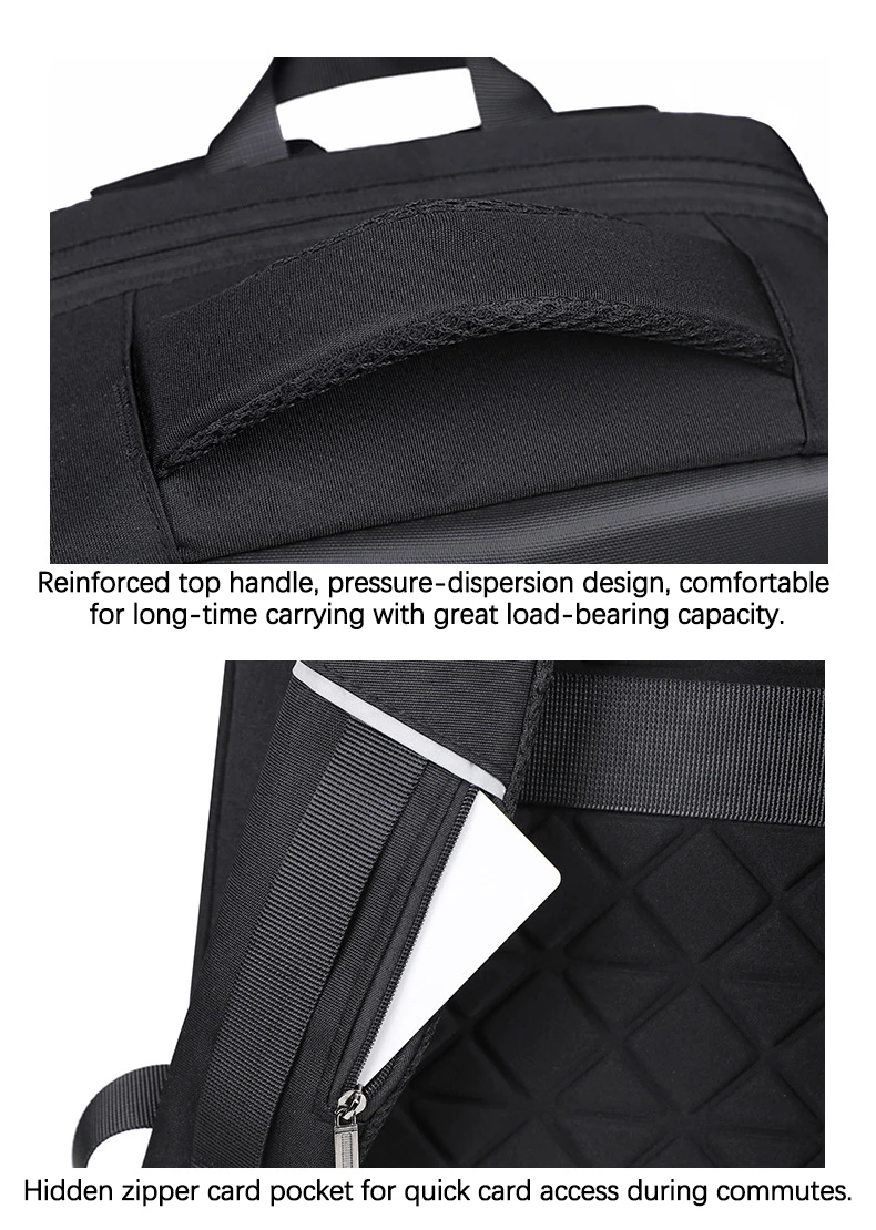 MUMUCC Hard EVA Shell Laptop Backpack Shockproof USB Type C Charging Anti Theft Password Lock Travel Backpack with Luggage Strap