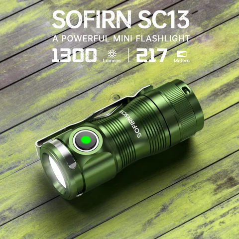 Светодиодный тактический фонарь Sofirn SC13, 1300 лм, черный/зеленый — изображение продукта