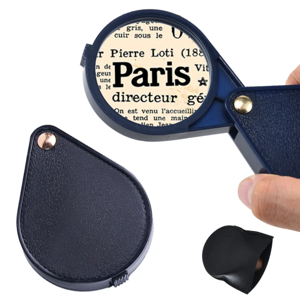 10X Folding Pocket Loupe HD Optical Glass Lens Portable for Jewelry Coins Antique Elderly Reading Archaeology Inspection